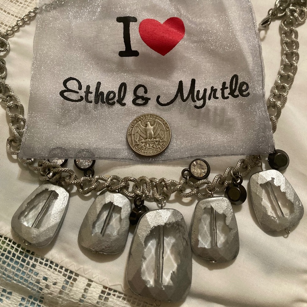 Ethel & Myrtle silvery and crystal necklace